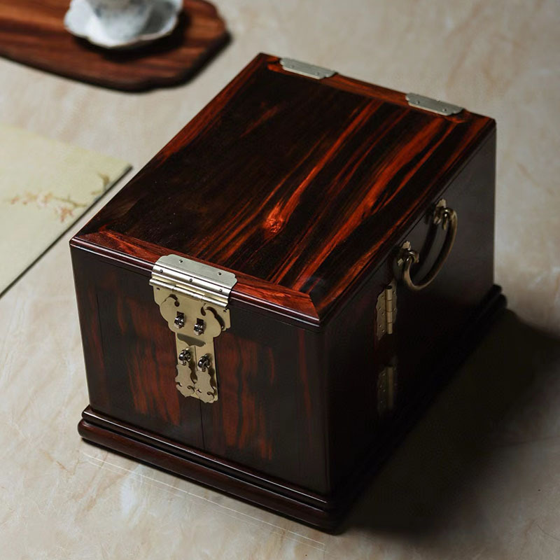 老挝大红酸枝四大美女首饰盒复古中式全独板多层嫁妆盒珠宝收纳盒