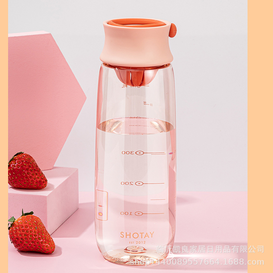 Sports Carry Handle Tea Water Separation 600ml Flower Tea Shangtai Hand Cup Plastic Water Cup