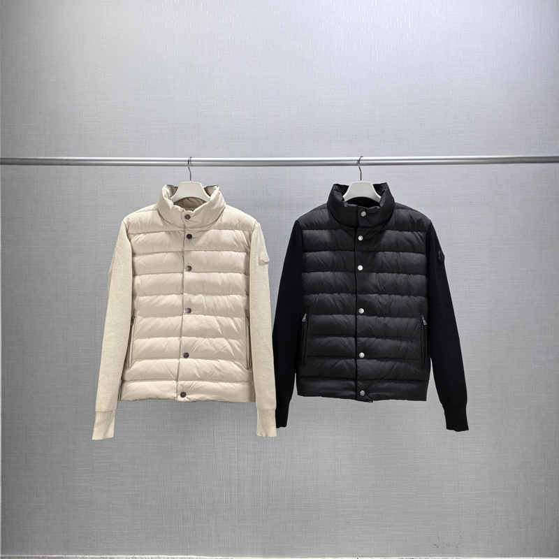 M Mengjia High Version Export 25S Autumn and Winter New Knitted Splicing Stand Collar Light down Jacket Jacket for Men and Women M Mengjia High Version Export 25S Autumn and Winter New Knitted Splicing Stand Collar Light down Jacket Jacket for Men and Women
