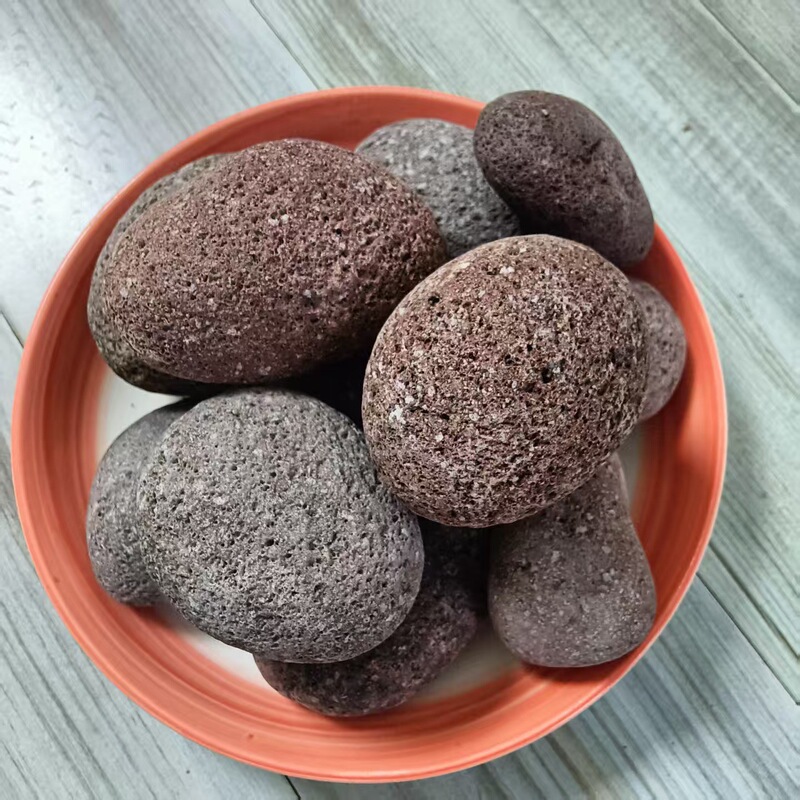 Wholesale red and black volcanic stones, high-temperature resistant lava stones, sauna stones, barbecue flint stones, aromatherapy diffuser stones