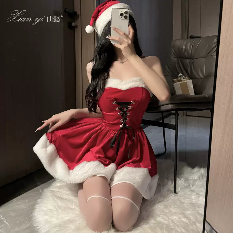 仙懿情趣内衣圣诞装战袍性感小胸衣服纯欲qqny制服新年战衣女S46
