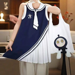Girls Dress Summer 2025 New Little Girls Fashionable Children's College Style Vest Skirt Big Children Princess Dress