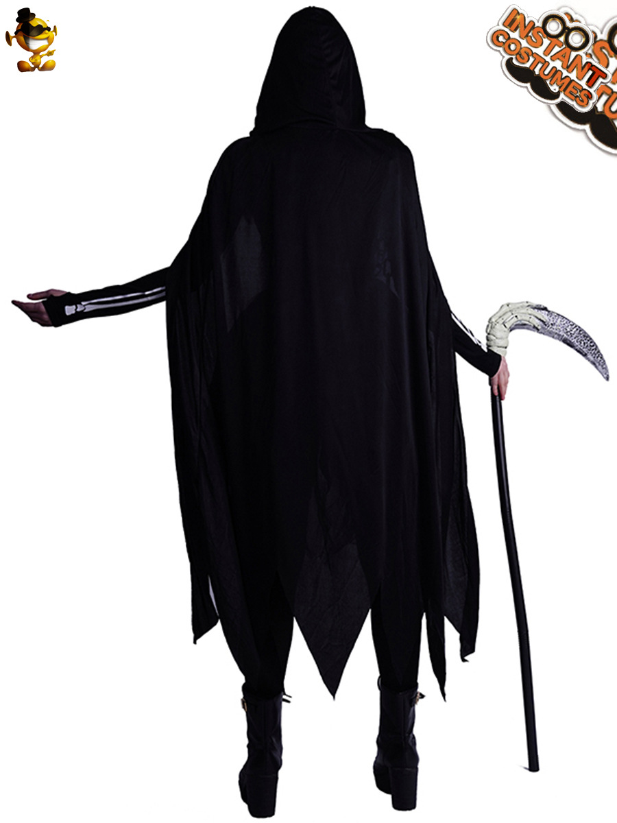 Disfraz de esqueleto fantasma negro para mujer, disfraz de cosplay para fiesta de Halloween, disfraz para actuación en escenario.