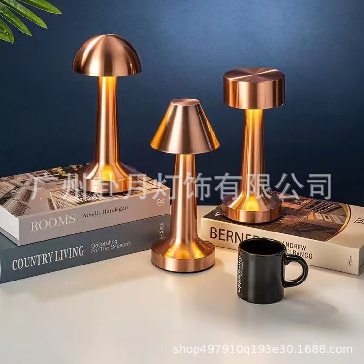 工厂直供LED现代简约酒吧台灯酒店户外床头护眼触摸充电小夜灯