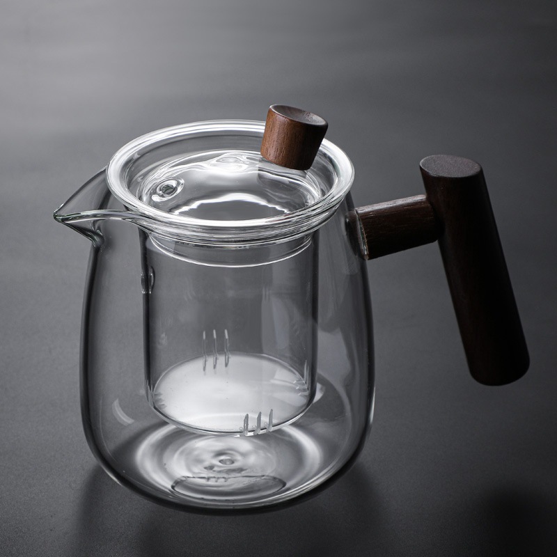 Venta al por mayor olla de yanxie tetera de vidrio estufa de cerámica eléctrica cocina de té de alta temperatura resistente filtro olla mango de madera mango lateral olla