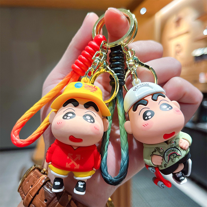 New Cartoon Crayon Shin-Chan Keychain Silicone Three-Dimensional Doll Pendant Car Key Bag Pendant Gift Wholesale New Cartoon Crayon Shin-Chan Keychain Silicone Three-Dimensional Doll Pendant Car Key Bag Pendant Gift Wholesale