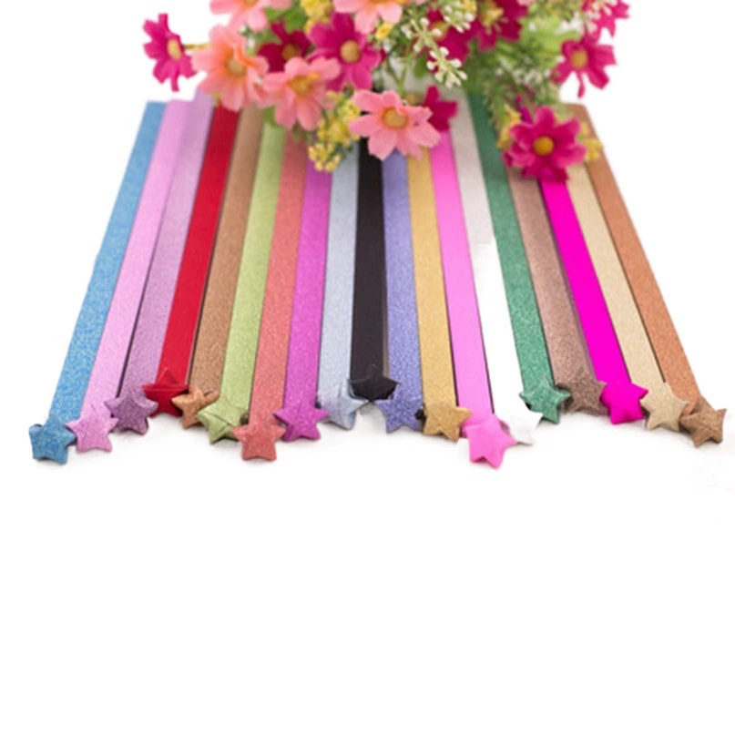 Блеск Звезда Оригами Матовая Звезда Бумага Блеск Бумага Оригами Оптовая Готовый Матовый Градиент Светящийся Букет