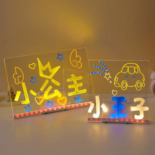 Erasable Anti-Flower Luminous Billboard Luminous Board Acrylic Message Board Stall Fluorescent Board Children's Graffiti Board