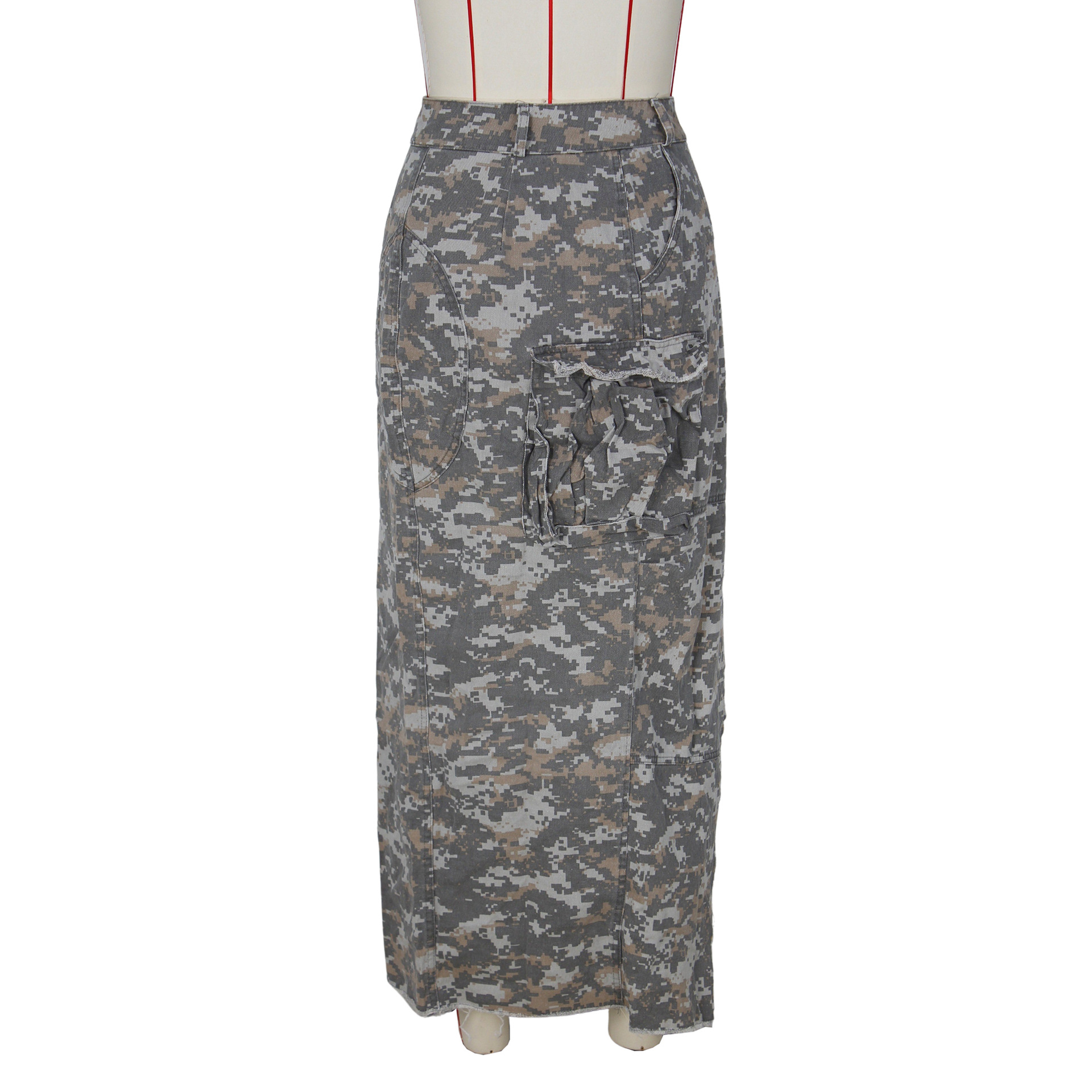 Summer Spring Casual Streetwear Camouflage Spandex Polyester Maxi Long Dress Skirts display picture 11