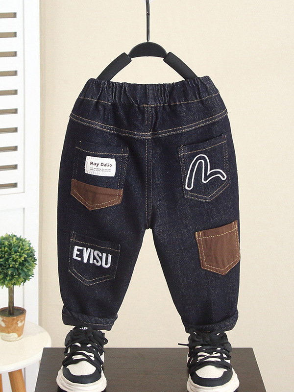 6967 pantalones para niños ropa para niños pantalones de terciopelo de invierno 2025 nuevo bebé todo en uno ropa de invierno jeans para niños