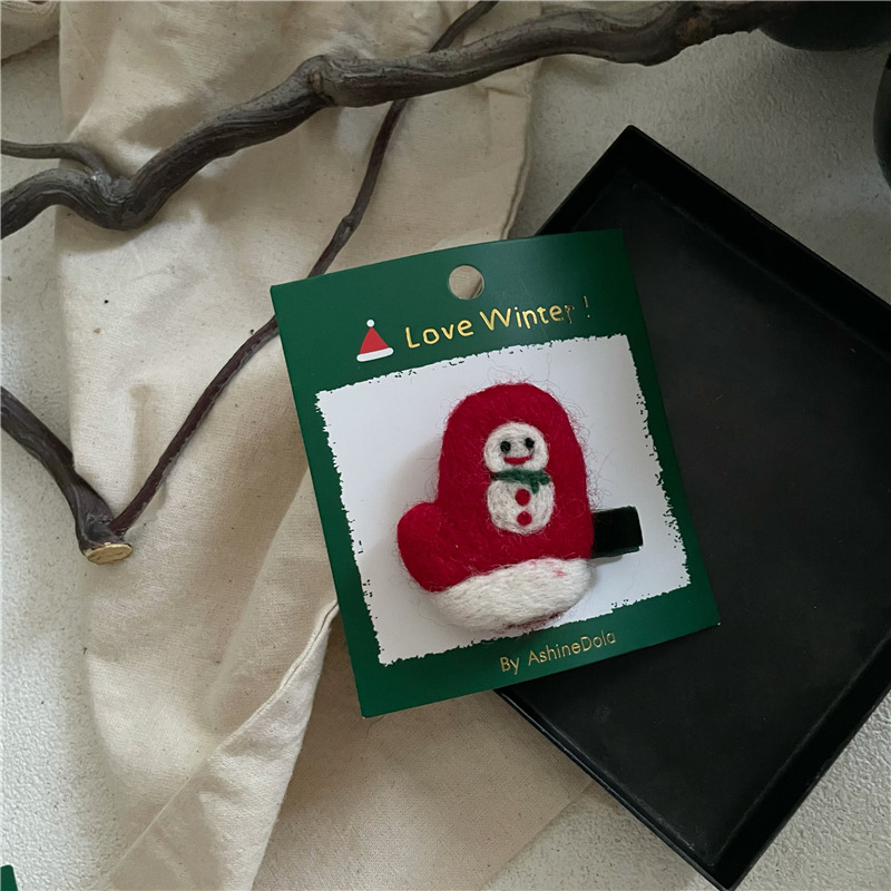 2023 Forcina Nuova Moda Carino Pupazzo di Neve Albero di Natale Vecchio Guanto Anatra Bocca Laterale Bang Clip_voghion.com
