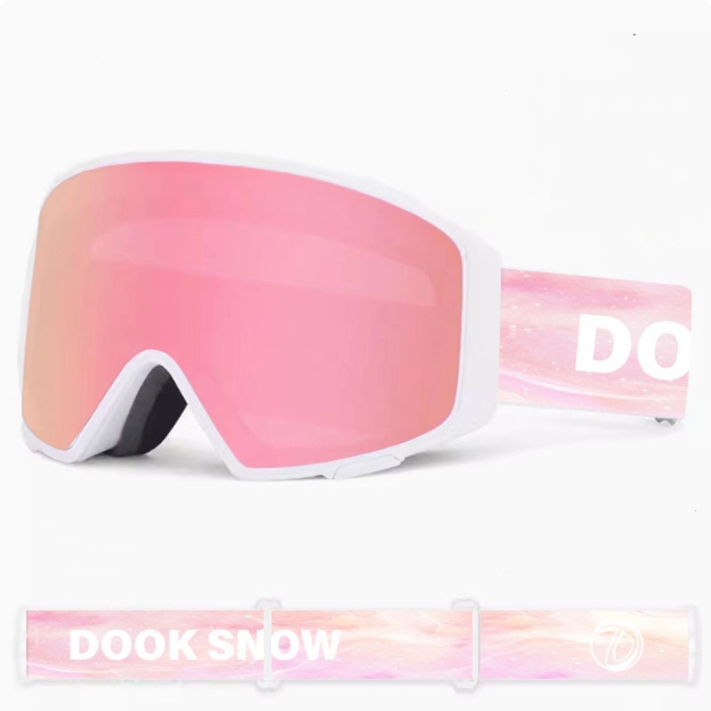 New magnetic ski goggles with large lenses, double-layer anti-fog, suitable for both snowboard and ski use, unisex, compatible with prescription lenses