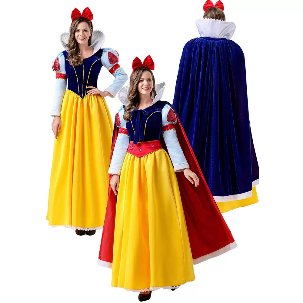 欧美万圣节成人新款白雪公主灰姑娘演出服cosplay公主裙年会礼服