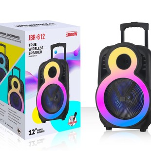 Jbr-612 Hot-Selling Model in Stock 8inch Bass Rgb Light Ning Factory Wholesale Price Promotion Special Price Bluetooth