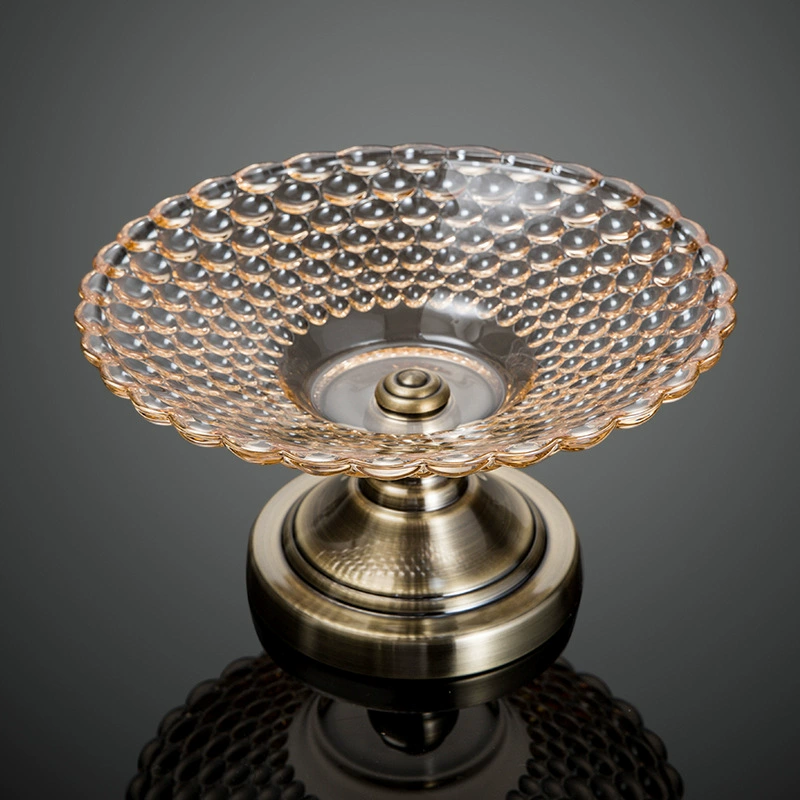 Отель Кубок Стеклянная Закусочная тарелка Европейский прозрачный хрустальный стеклянный тарелка с фруктами Ресторан сушеных фруктов десертный поднос