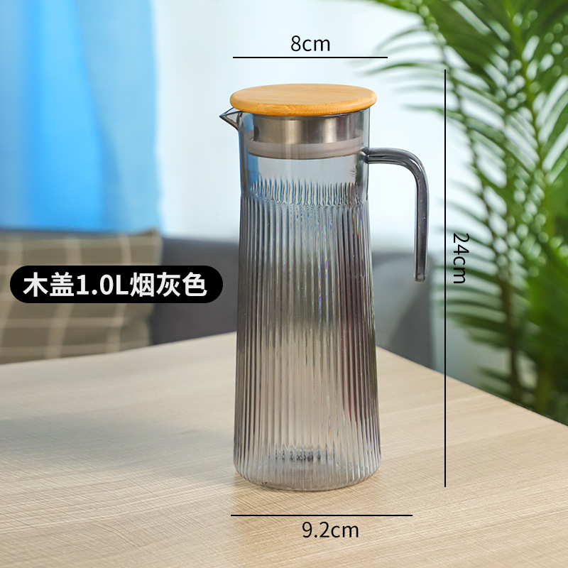 나무 뚜껑이있는 초콜릿 1.0 검은 주전자