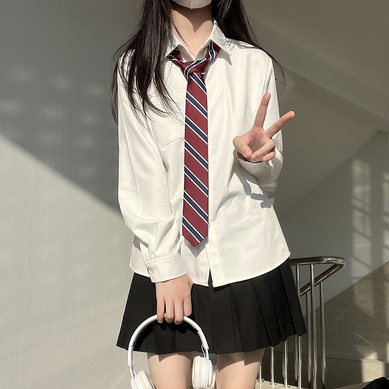 Hot-Selling White Long-Sleeve Shirt for Women, Basic Japanese Jk Uniform Style, Suitable for Spring, Autumn, and Summer as an Inner Layer or Outerwear Top Hot-Selling White Long-Sleeve Shirt for Women, Basic Japanese Jk Uniform Style, Suitable for Spring, Autumn, and Summer as an Inner Layer or Outerwear Top