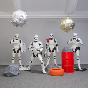 Star Wars Stormtrooper Sculpture Model White Soldier Darth Vader Cinema Shopping Mall Entrance Floor-Standing Decorative Ornaments