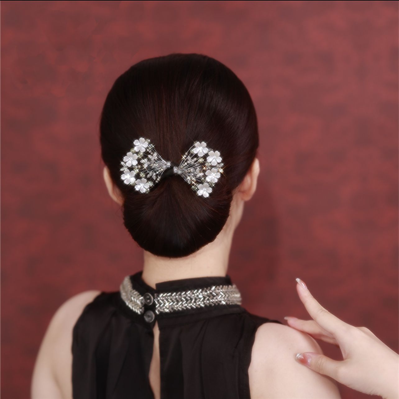 Platino Siya accesorios para el cabello mariposa elegante flor torcedura clip Camelia rizador de pelo Placa de cola de pescado palo de pelo perezoso esencial