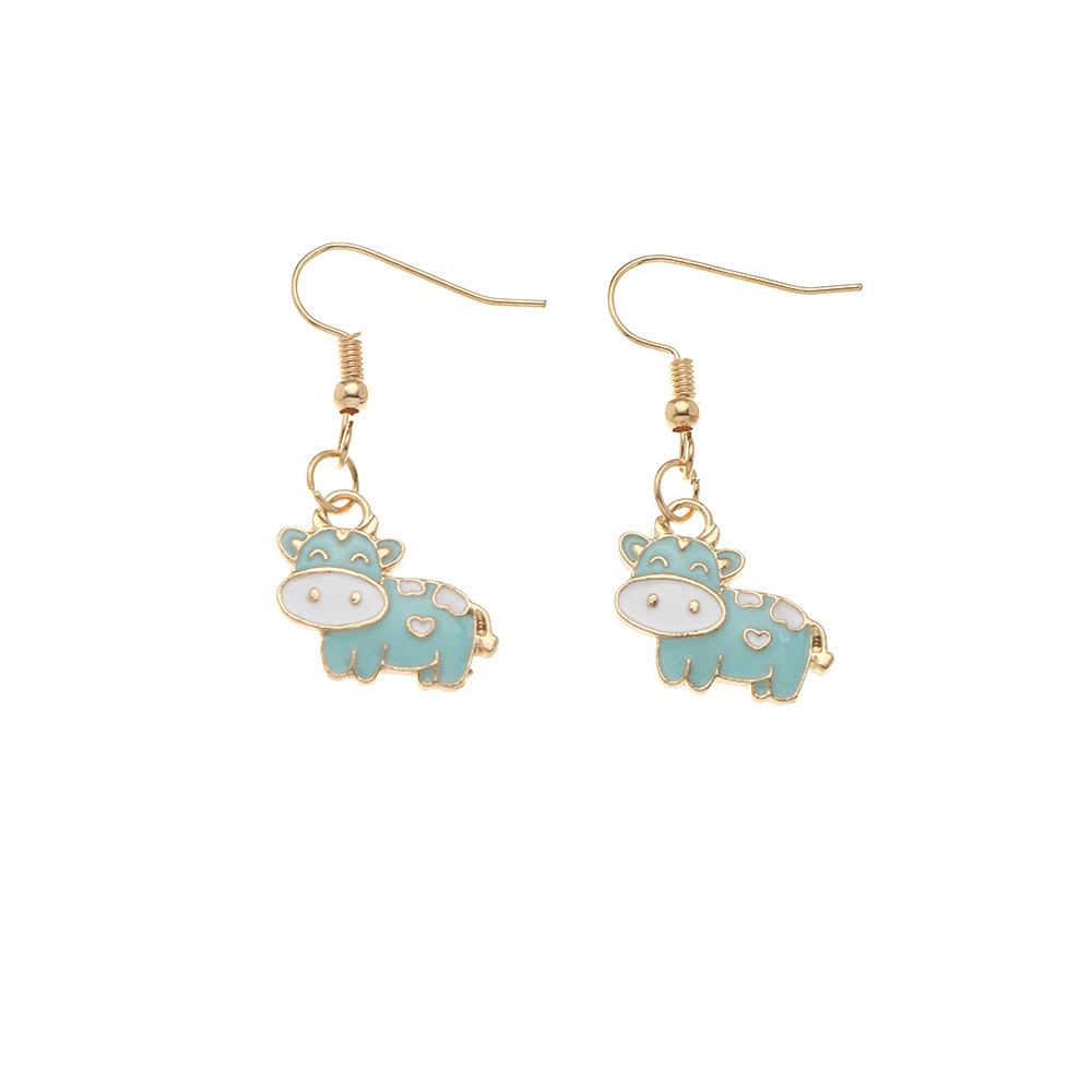 Cartoon Alloy Dripping Oil Soft Cute Little Cow Earring Ear Jewelry display picture 10