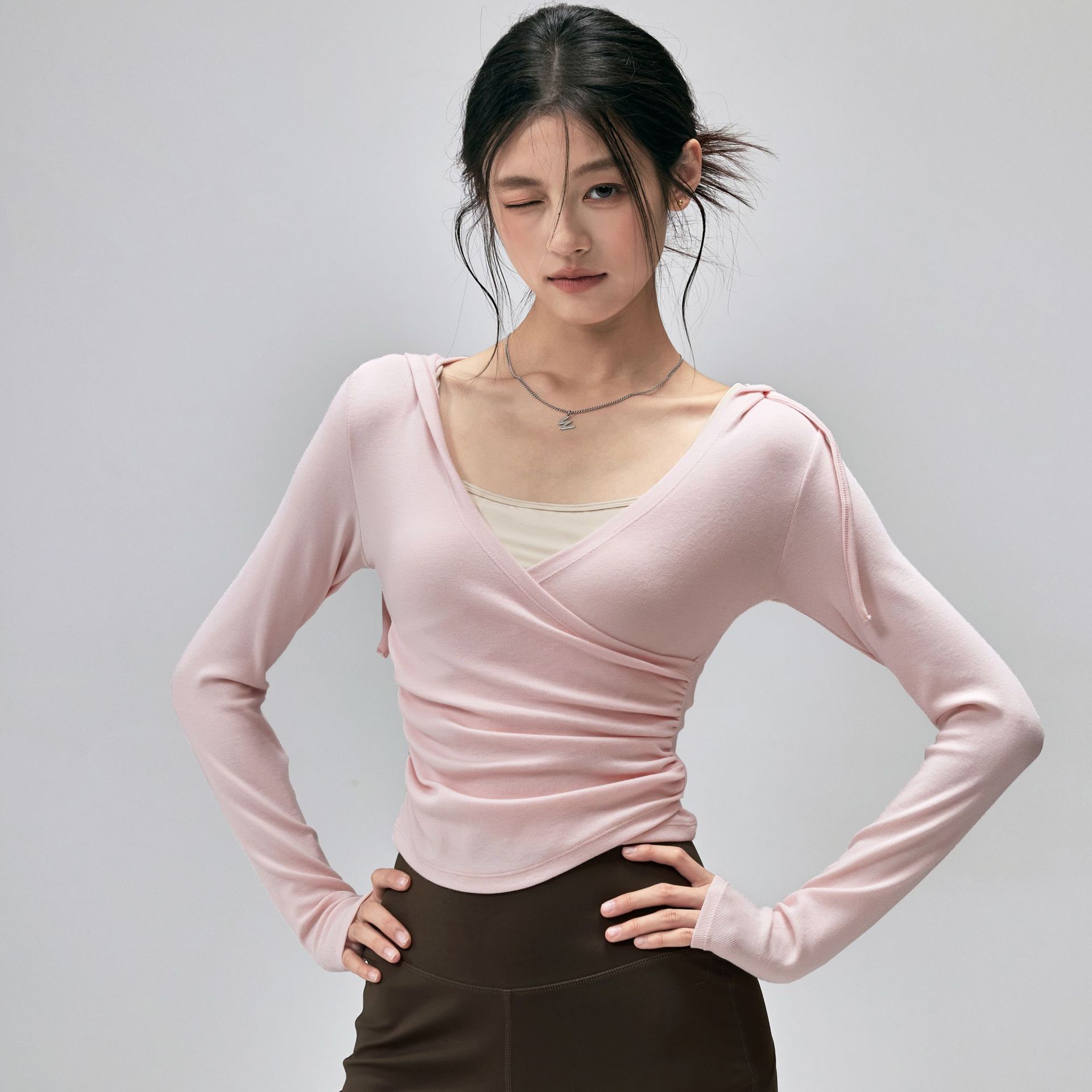 New Yoga Clothing Blouse Women's Slimming Look Hooded Sports Top T-Shirt Running Training Breathable Fitness Long Sleeves