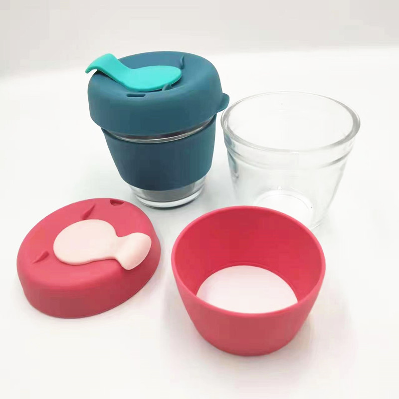 Manufacturer Wholesale Glass Coffee Insulated Coffee Cup with Lid, Customizable Logo, Silicone Water Cup, Straw, High Borosilicate