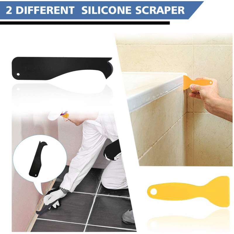 18件套美缝工具密封胶刮胶板填缝喷嘴刮胶器用于厨房浴室窗X20