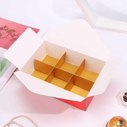 European simple creative envelope style portable mooncake packaging box 6 pieces 80g egg yolk cake box baking pastry box