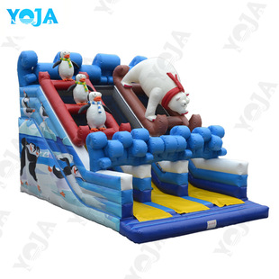 Outdoor large children's square slide trampoline outdoor slide stall naughty castle playground inflatable castle