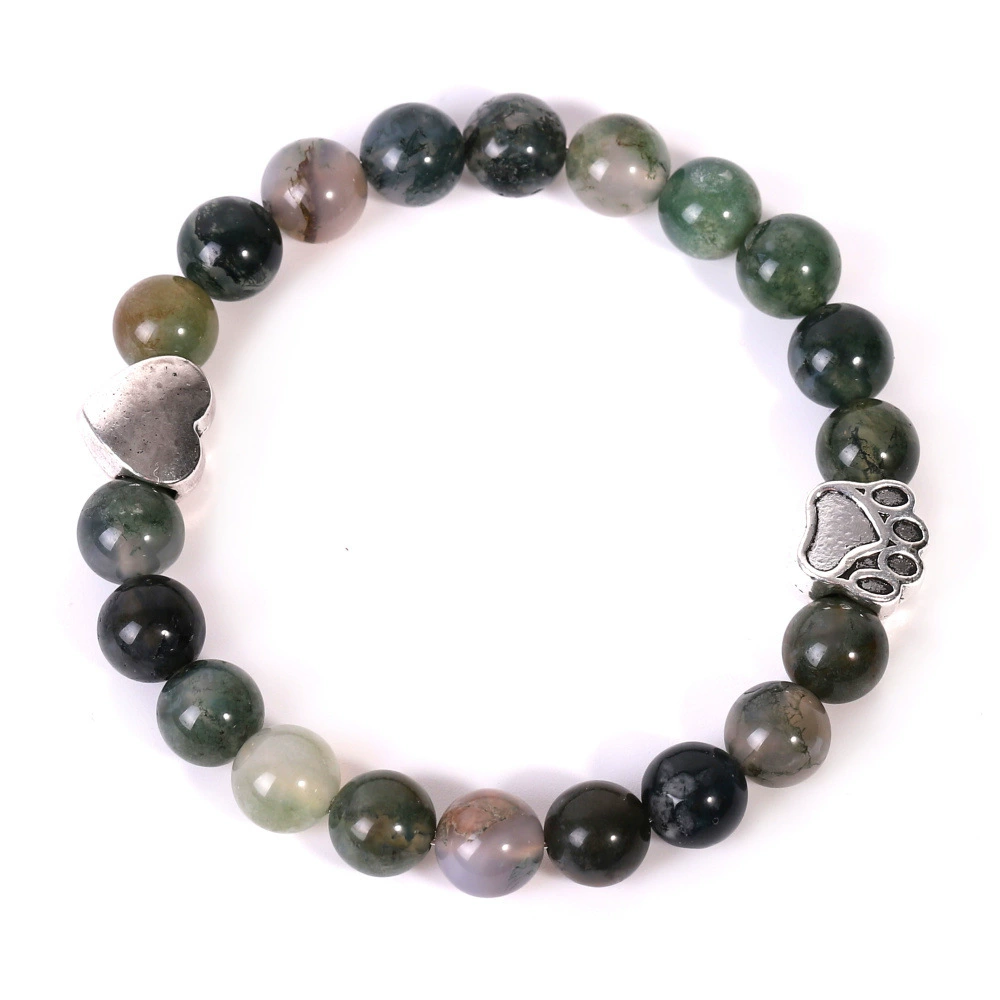 Accessory for leisure for beloved, agate bracelet heart-shaped, European style, India
