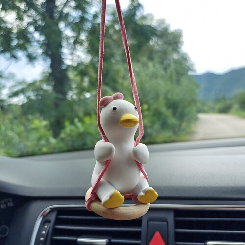 Internet celebrity car pendant swing duck car pendant gypsum aromatherapy duck pendant car rearview mirror decoration