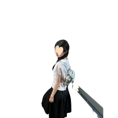 Sweet and Cute Women's College Style Short Sleeve Shirt 2025 Summer Fresh and Youthful Slimming Top Underclothing