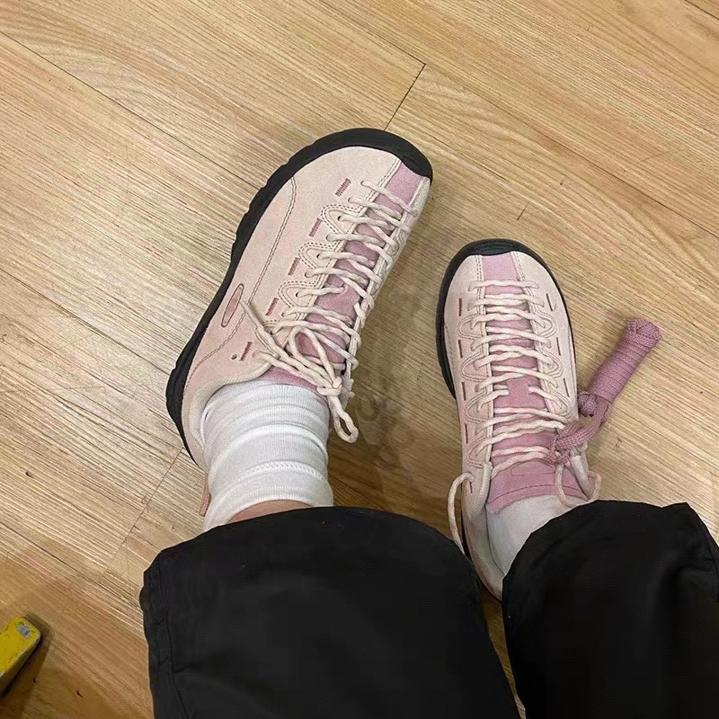 日系潮搭丑萌女鞋轻便舒适徒步露营鞋情侣真皮软底户外运动登山鞋|undefined