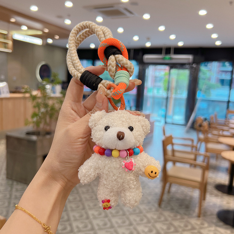 60g Weight Bag Pendant, Keychain Classification 1 Piece Quantity Daily, Street Occasion Plush Material Bear Pattern Unisex Gender Cartoon Style, Cute Style 1 Piece Cartoon Style Cute Bear Plush Unisex Bag Pendant Keychain 11