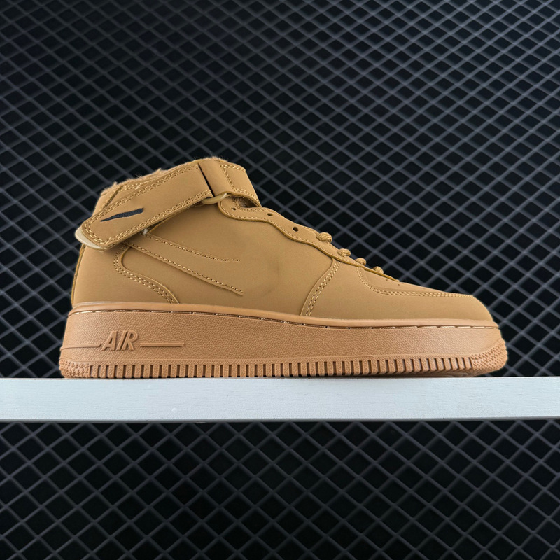 Pure Original Af1 Fleece-Lined Sneakers, Air Force Mid-Top Skateboard Sneakers, Winter Warm Casual Shoes for Men and Women, Daily Work Clothing Shoes