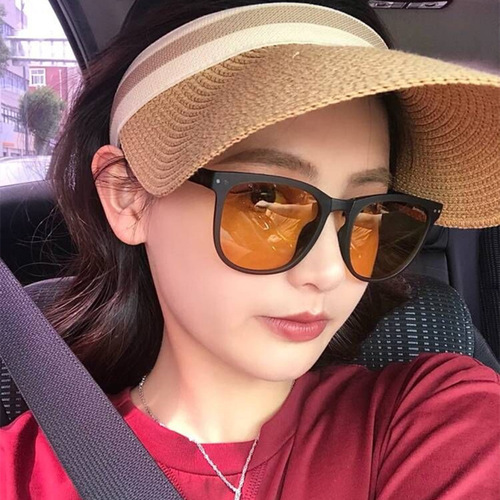 New style folding sunglasses for female internet celebrities, same style polarized sunshade sunglasses for men, Xiaohongshu air cushion glasses case wholesale