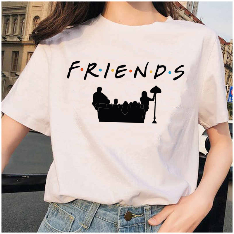 速卖通亚马逊跨境外贸Friends TV 美剧老友记短袖男女情侣白色T恤