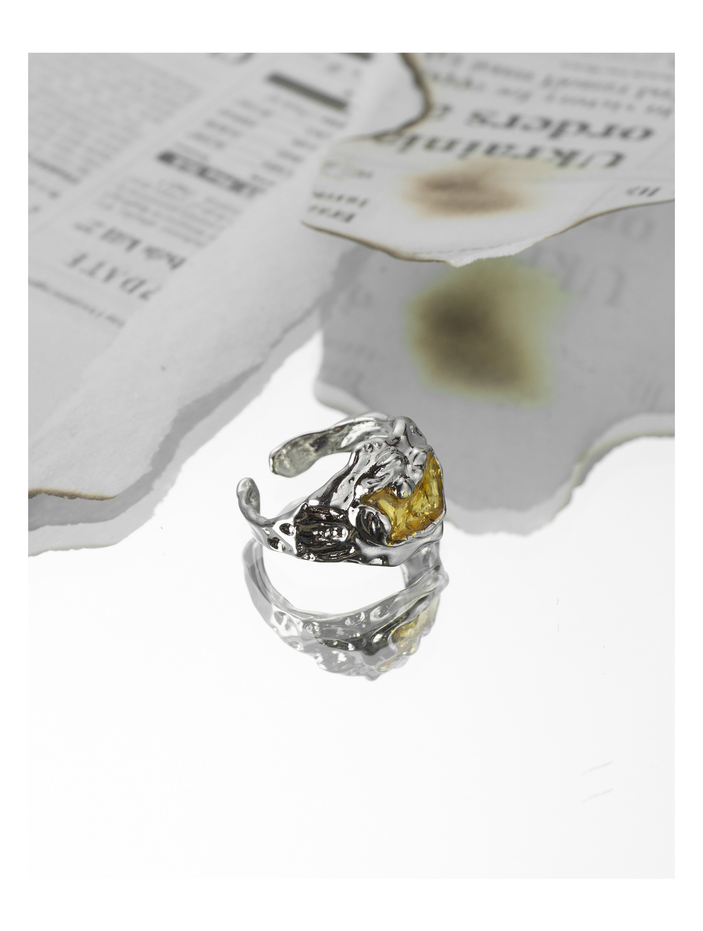 Fashion Geometric Copper Plating Open Ring