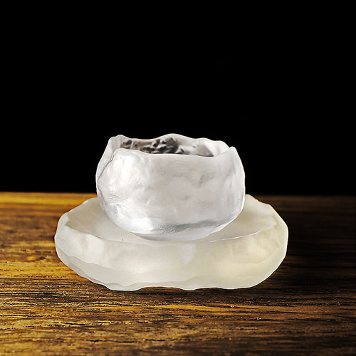 Japanese single-cup master cup, tea cup, kung fu tea set cup, frozen burnt ancient glass cup, first snow glass tea cup