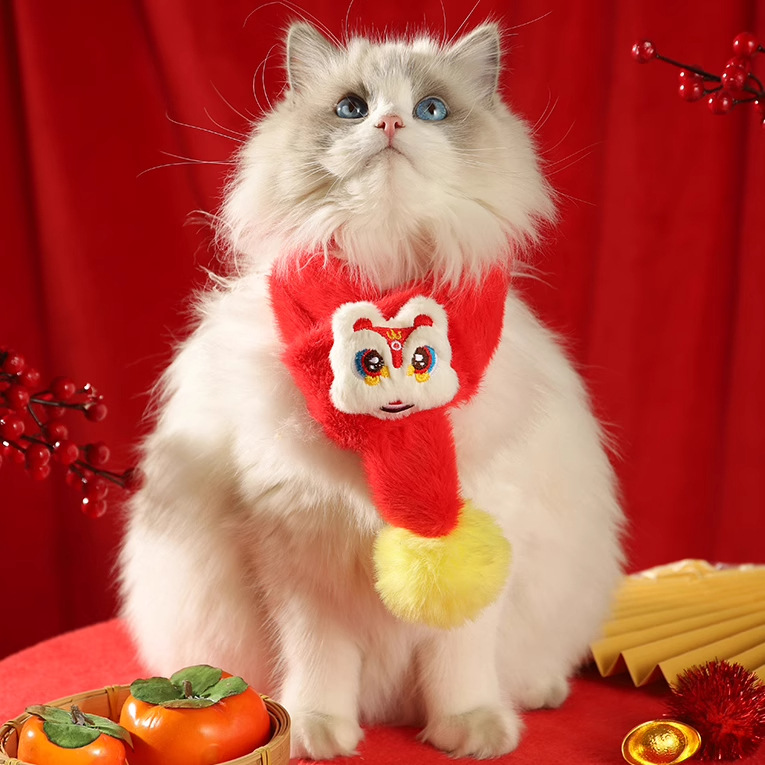 Gato bufanda mascota collar León cuello cachorro ropa Año Nuevo gatito lindo decoración gato perro invierno