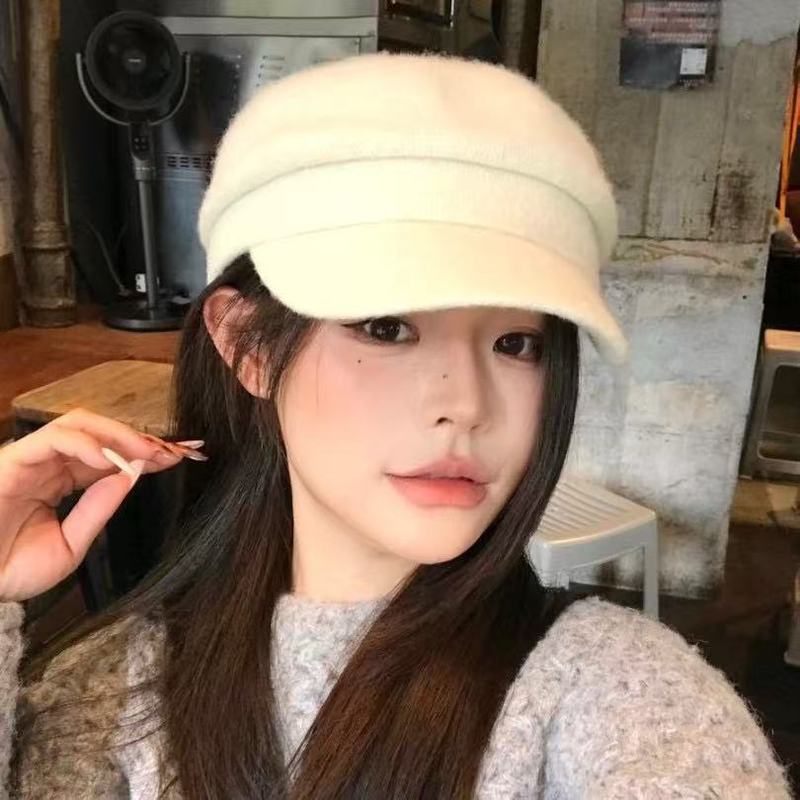 秋冬季百搭羊毛呢贝雷帽子女款韩版休闲气质鸭舌帽英伦复古画家帽|undefined
