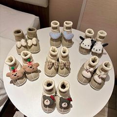 桑坡潮流A版羊皮毛一体宝宝鞋袜婴儿卡通可爱棉鞋男宝女宝步前鞋