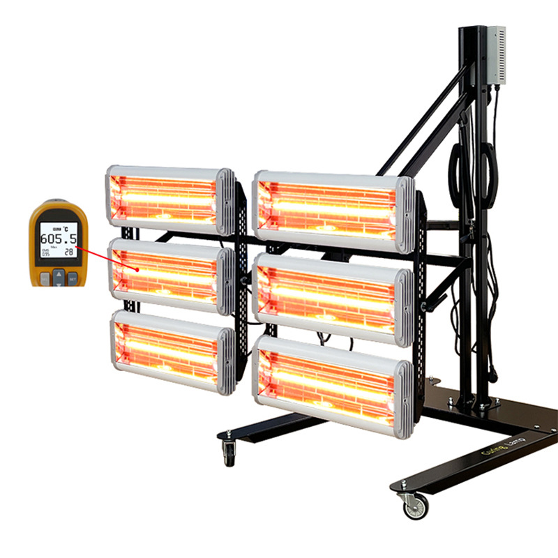 Lámpara de pintura para automóvil Infrarrojo de onda corta móvil Temperatura ajustable Lámpara para hornear Pintura de onda corta Lámpara para hornear por infrarrojos 7800 vatios