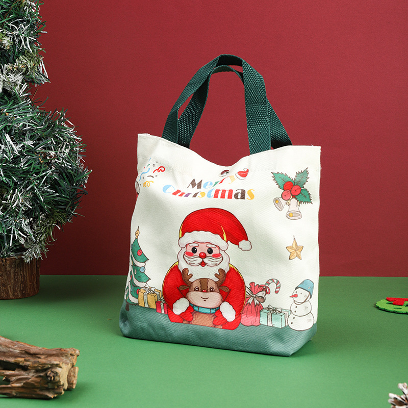 クリスマスのギフトバッグのプレゼント袋のキャンバスバッグのクリスマスイブの手提げ袋のキャンディーのリンゴのハンドバッグの人気商品|undefined