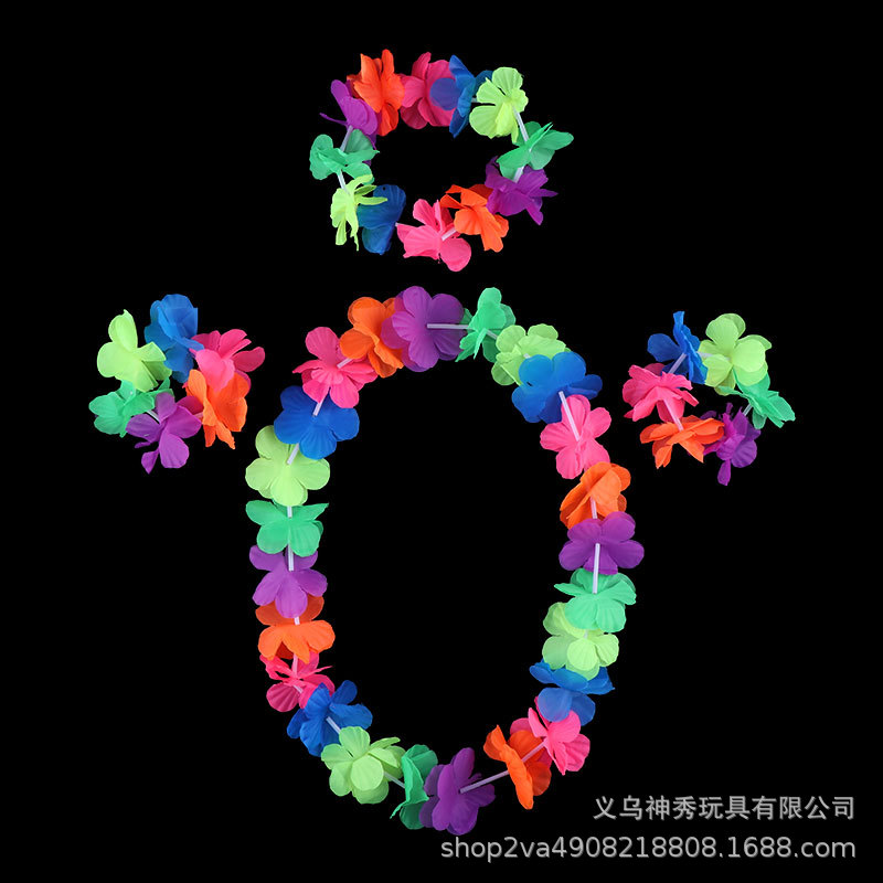 Garland anillo de pecho Hawaiano hula cuello anillo empresa Reunión Anual partido reconocimiento Garland cabeza anillo pulsera traje