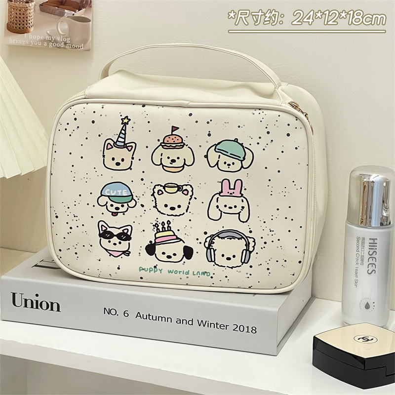 Ins bolsa de cosméticos japonesa para gatos lindos, nueva bolsa de almacenamiento de viaje portátil de gran capacidad, bolsa de lavado impermeable