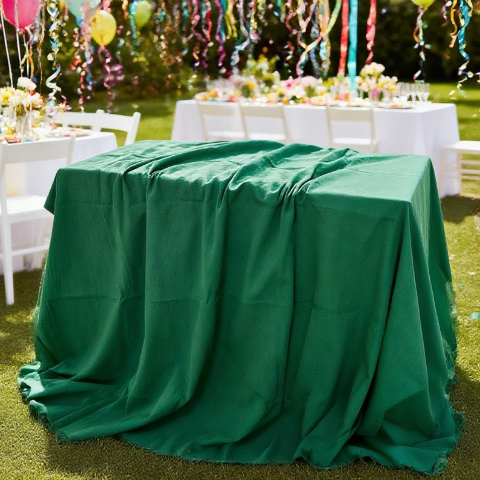 Mantel de Algodón Lavado Liso, Lino de Algodón Puro, Decoración de Boda al Aire Libre de Estilo Retro Francés, Fondo para Fotografía, Resistente al Desgaste y al Polvo