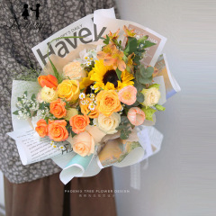 澤祥 創意畫報系列法國小鎮鮮花包裝紙批發花束包花紙DIY包裝材料