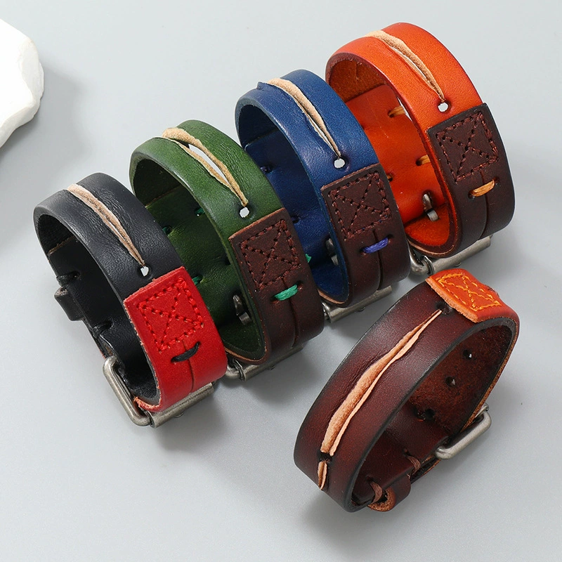 (Граница торговли), креативный ретро кожаный браслет, аксессуар для мужчин и женщин, украшение, простой и элегантный дизайн, европейский стиль
