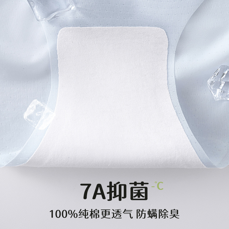 Ropa interior de verano para mujer, sensación fresca, seda de hielo, sin costuras, transpirable y cómoda, ropa interior sencilla de cintura media y alta, diosa femenina refrescante image 5